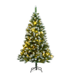 Sapin de Noël artificiel à charnière 300LED neige floquée 180cm