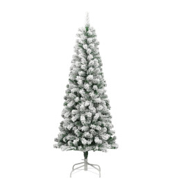 Sapin de Noël artificiel à charnière 300LED neige floquée 210cm