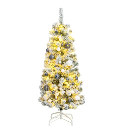 Sapin de Noël artificiel articulé 150 LED et boules 150 cm