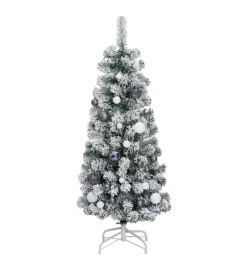 Sapin de Noël artificiel articulé 150 LED et boules 150 cm