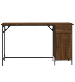 Bureau d'ordinateur chêne marron 131x48x75 cm bois d’ingénierie