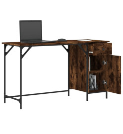 Bureau d'ordinateur chêne fumé 131x48x75 cm bois d’ingénierie