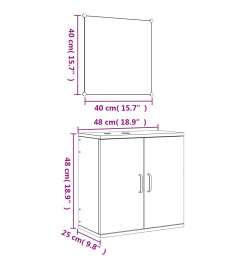 Ensemble de meubles salle de bain 2 pcs noir bois d'ingénierie