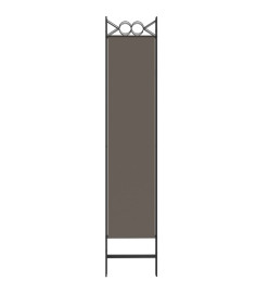 Cloison de séparation 5 panneaux Anthracite 200x220 cm Tissu