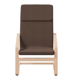 Chaise de relaxation avec repose-pied Marron foncé Tissu