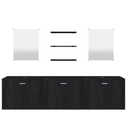 Ensemble de meubles salle de bain 6 pcs noir bois d'ingénierie