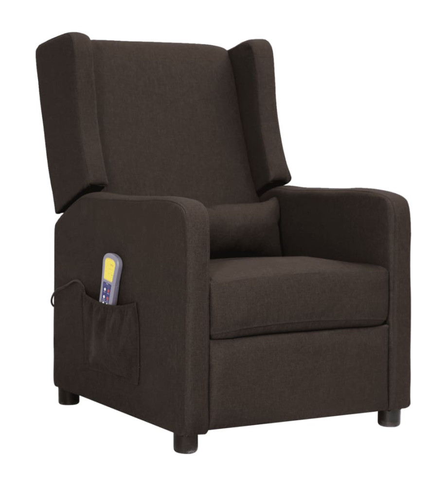 Fauteuil de massage Marron foncé Tissu