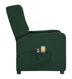 Fauteuil électrique de massage Vert foncé Tissu