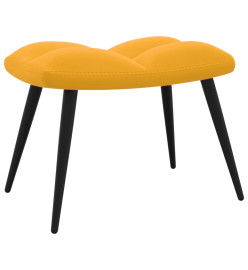 Chaise de relaxation avec repose-pied Jaune moutarde Velours