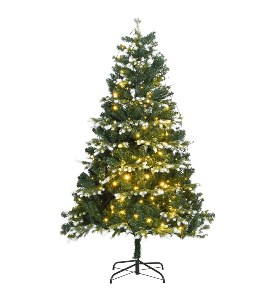 Sapin de Noël artificiel à charnière 300LED neige floquée 180cm