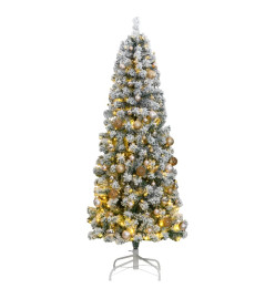 Sapin de Noël artificiel articulé 300 LED et boules 210 cm