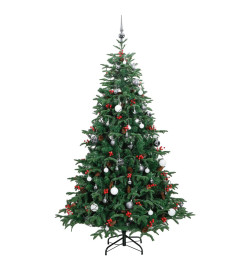 Sapin de Noël artificiel articulé 300 LED et boules 180 cm