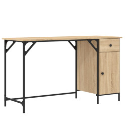 Bureau d'ordinateur chêne sonoma 131x48x75 cm bois d’ingénierie