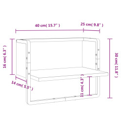 Étagère murale avec barre chêne sonoma 40x25x30 cm