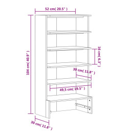 Armoire à chaussures 52x30x104 cm bois de pin massif