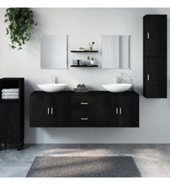 Ensemble de meubles salle de bain 7 pcs noir bois d'ingénierie