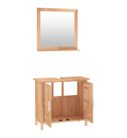 Ensemble de meubles de salle de bain 2 pcs Bois massif de noyer