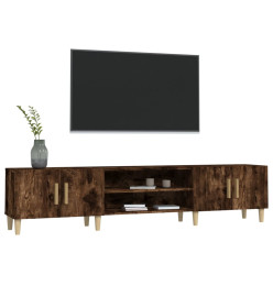 Meuble TV chêne fumé 180x31,5x40 cm bois d'ingénierie