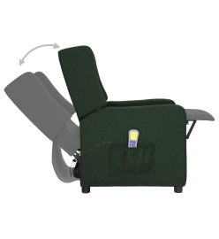 Fauteuil de massage Vert foncé Tissu