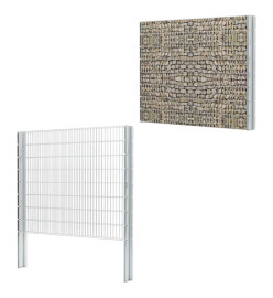 Poteau de clôture en gabion argenté 220 cm acier galvanisé