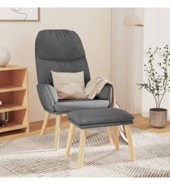 Chaise de relaxation avec tabouret Gris clair Tissu