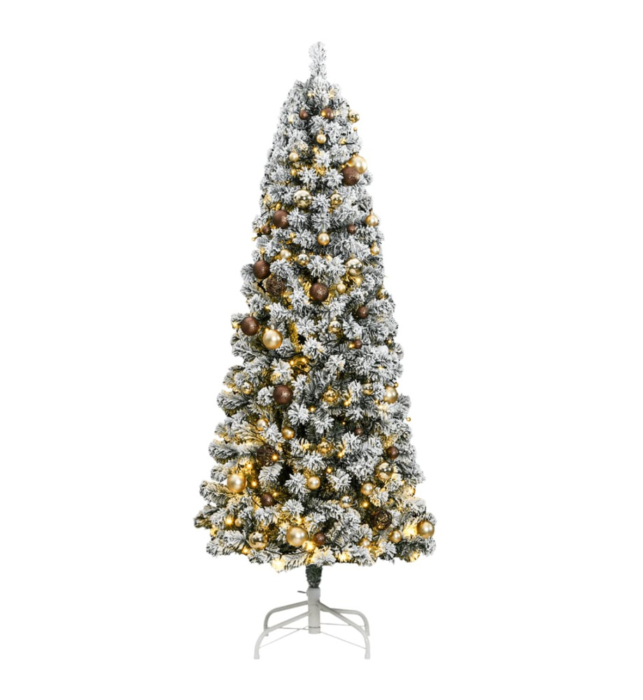 Sapin de Noël artificiel articulé 300 LED et boules 180 cm