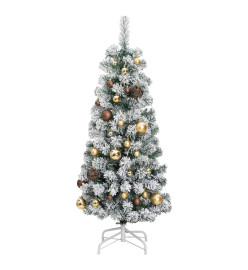 Sapin de Noël artificiel articulé 150 LED et boules 120 cm