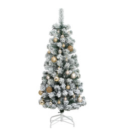 Sapin de Noël artificiel articulé 150 LED et boules 150 cm