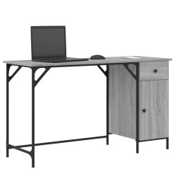 Bureau d'ordinateur sonoma gris 131x48x75 cm bois d’ingénierie