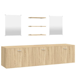 Ensemble de meubles salle de bain 6 pcs chêne bois d'ingénierie