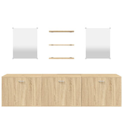 Ensemble de meubles salle de bain 6 pcs chêne bois d'ingénierie