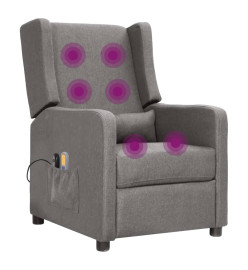 Fauteuil électrique de massage Gris clair Tissu