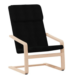 Chaise de relaxation avec repose-pied Noir Tissu