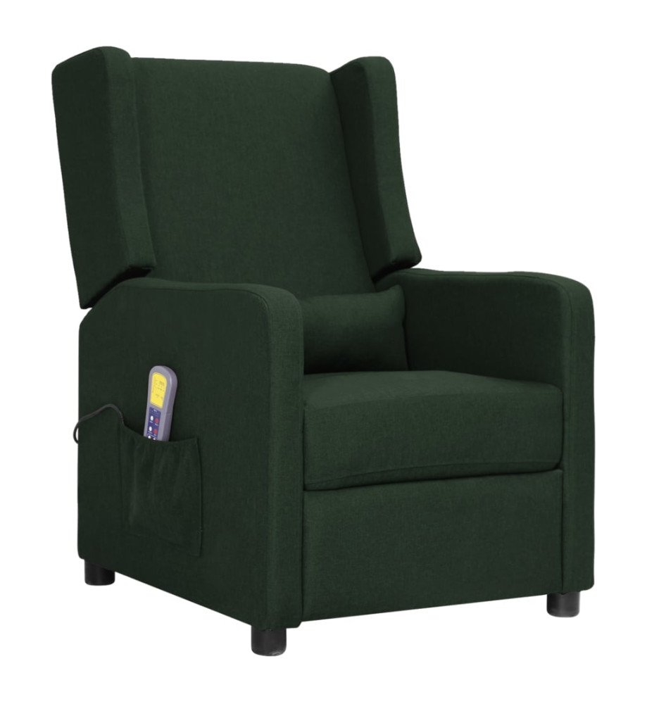 Fauteuil de massage Vert foncé Tissu