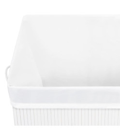 Panier à linge avec une seule section bambou blanc 83 L