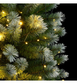 Sapin de Noël artificiel à charnière 300LED neige floquée 240cm