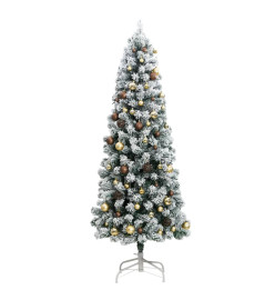 Sapin de Noël artificiel articulé 300 LED et boules 210 cm