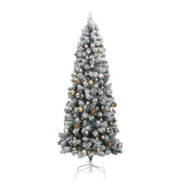 Sapin de Noël artificiel articulé 300 LED et boules 180 cm