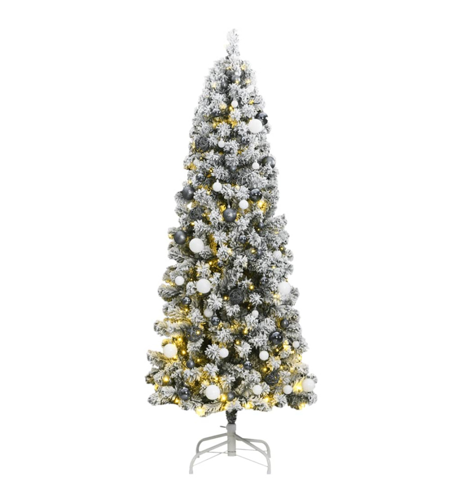 Sapin de Noël artificiel articulé 300 LED et boules 240 cm