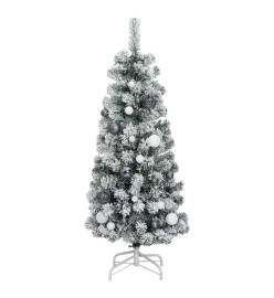 Sapin de Noël artificiel articulé 150 LED et boules 120 cm