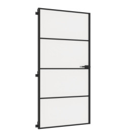 Porte intérieure mince noir verre trempé aluminium