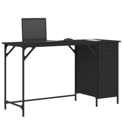 Bureau d'ordinateur noir 131x48x75 cm bois d’ingénierie