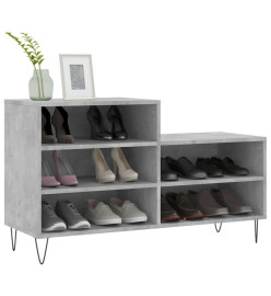 Armoire à chaussures Gris béton 102x36x60 cm Bois d'ingénierie