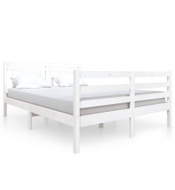 Cadre de lit Blanc Bois massif 140x190 cm