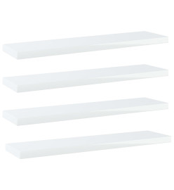 Panneaux bibliothèque 4pcs Blanc brillant 40x10x1,5cm Aggloméré